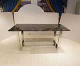 2017 Simple Design Marble Top Stainless Steel Dining Table