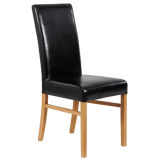 Bonded Leather Solid Wood Legs High Back Dining Chair Wh6058