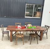 Brown Color Pine Wood Banquet Folding Farmhouse Table