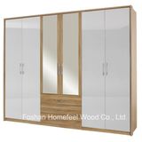 Bedroom Mirrored Combination 6 Door Wardrobe with Side Panels
