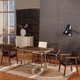 Antique Upholstered Restaurant Table with Metal and Chair (SP-CT814)