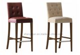 Wooden Bar Stool, Fabric, Oak Wood for Hotel/Bar/Cafe Shop (KL S05)