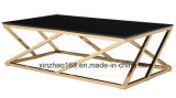 Stainless Steel Base Modern Glass Coffee Table