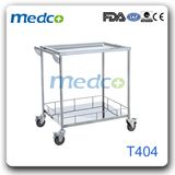 Top Sale! Medical 2 Layers Stainless Steel Cart, Hospital Instrument Nursing Trolley