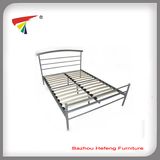 White Powder Coated Metal Double Bed for Bedroom Furniture (HF043)