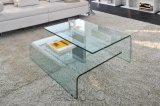 Movable Hotcase Table Bending Glass Coffee Table,