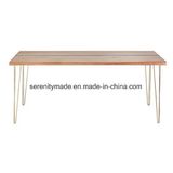 Modern Design Hairpin Wedding Wooden Square Dining Table