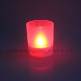 Pillar Multicolor Flameless Christmas Decoration Scented Candle in Jar Glass Frosted