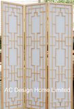 Natural Color Classic Rice Paper Non-Woven and Wooden Japanese Style Folding Shoji Screen Room Divider X 3 Panel