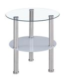 Round Glass Side Table, Corner Table, Little Coffee Table (C30)