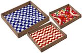 S/3 Square Custom Print Drink Wooden Serving Tray W/Handle