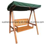 Outdoor Garden Backrest Iron Chain Rope Tent Type Wooden Swing Chair