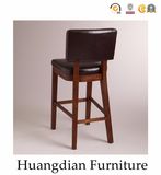 Modern Leather Wood Bar Stool Chairs with Backs (HD182)