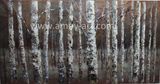 Winter Birch Tree Oil Paintings with Heavy Textural Effect for Home Decor