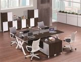 Combination Melamine Veneer Workstation Partition Stainless Steel Table