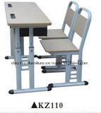Adjustable Double Seat Wooden School Furniture Set