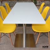 Custom Made Artificial Marble White Restaurant Dining Table