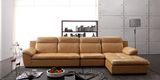 Big Comfortable Headrest L Shape Leather Sofa