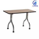 China Factory Plywood Top Table with Durable Metal Leg
