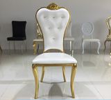 Luxury Royal King Throne Crystal Pulling Buckle Dining Chair