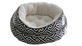 Jacquard and Flannel Oval Round Dog Bed