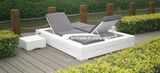 Luxury White Sunbed, Sun Lounger