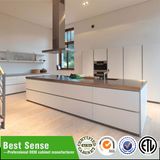 Elegant UV High Gloss Kitchen Cabinet with Island Table