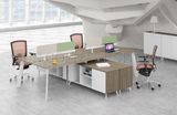 Modern Partition Open 4 Seat Office Workstation Cubicle Chipboard Furniture