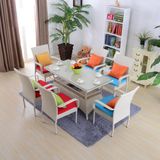   Dining Table and Chair Tables and Bar Stools Leisure Rattan Wicker Table Garden Furniture Sets Z562