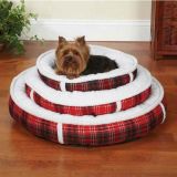 Whoie High Quality Round Winter Warm Pet Red Dog Bed