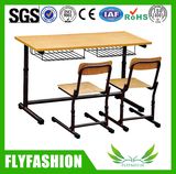 Wooden Furniture School Desk and Chair Set for Study (SF-01D)