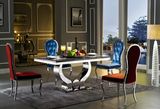 Modern Style Marble Top Stainless Steel Frame Dining Table