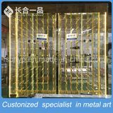 8K Mirror Golden Stainles Steel Hanging Wine Cabinet for Bar