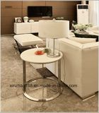 Round Sofe End Table Marble Matrials