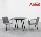 Outdoor Rope Weaving Stackable Dining Table and Chair Garden Furniture