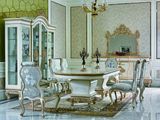 0067 Solid Wood Hand Carved Distressed Painting Classical Dining Table