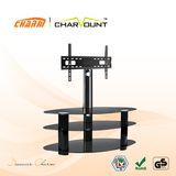 3 Tiers Round Tempered Glass Plasma TV Stand Rotating (CT-FTVS-K302B)