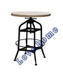 Industrial Metal Restaurant Wooden Turner Vintage Toledo Swivel Bar Table