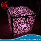Engraved Arts Stainless Steel with LED Light Wedding Furniture Dining Table