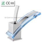 Single Handle Blue Glass Spout Bathroom Basin Faucet (QH0776B)