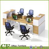 4 Person Straight Workstation Partition Desk with Filing Cabinet
