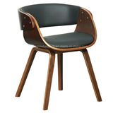 Walnut Veneered Faux Leather Upholstery Dining Chair (W13815-4)