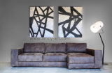 Black and White Art Abstract Style Oil Paintings for Living Room Decoration