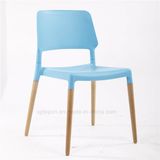Modern Bright Color Popular Plastic Wooden Leg Dining Chair (SP-UC398)