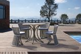 Outdoor Furniture Fold Imitation Wood Table Rattan Chair