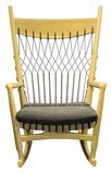 Replica Dining Coffee Leisure Fabric Rattan Wooden Rocker Chair