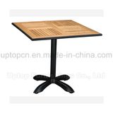 Square Outdoor Restaurant Solid Wood Tables with Aluminum Steel Edge (SP-AT327)