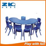 Kindergarten Furniture Half Moon Shape Plastic Table