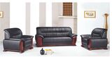 Black Wooden Modern New Style Reception Area PU Leather Sofa