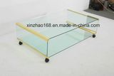 Clear Glass Top Coffee Table Living Room Side Table